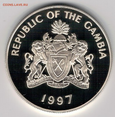 Ag Гамбия 10 даласи 1997 Золотая свадьба 12.05 в 22ч (8444) - 5-г