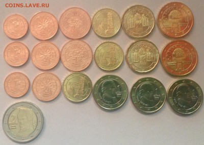 Монеты евро и других стран Европы и мира для обращения в UNC - АВстрия евро