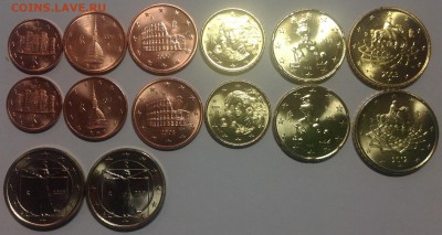 Монеты евро и других стран Европы и мира для обращения в UNC - Италия евро