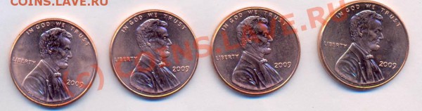 цветные центы США 2009г.  (4 шт.) до 16.03.2010г. в 22.30МСК - сенты -1