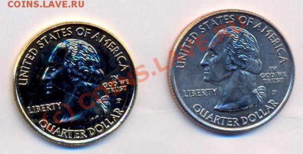 цветной квотер США 2009г.  до 16.03.2010г. в 22.20 МСК - 25 сентов-1