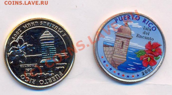цветной квотер США 2009г.  до 16.03.2010г. в 22.20 МСК - 25 сентов-2
