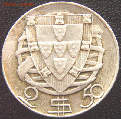 Португалия_2,5 эскудо 1944. Серебро; до 08.05_22.04мск - 8069