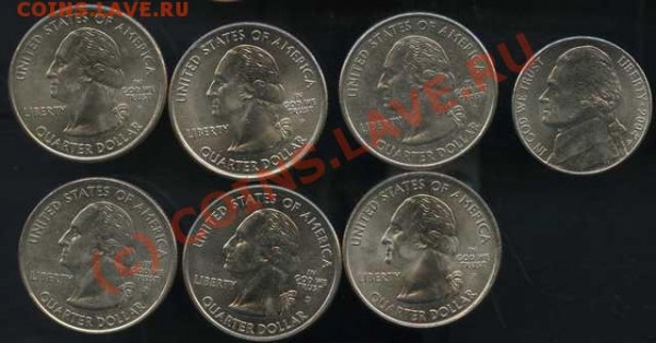 Квотеры США 6 шт. + бонус - qua