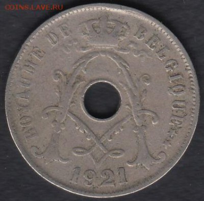 Бельгия 25 сантимов 1921 до 11.05.2014 22-00 - Бельгия 25 сантимов 1921 р
