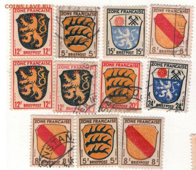 МАРКИ ФРАН.ОККУП.ГЕРМАНИИ 1945 (11ШТ) ДО 15.05 В 22Ч (8484) - 2-фр.ок