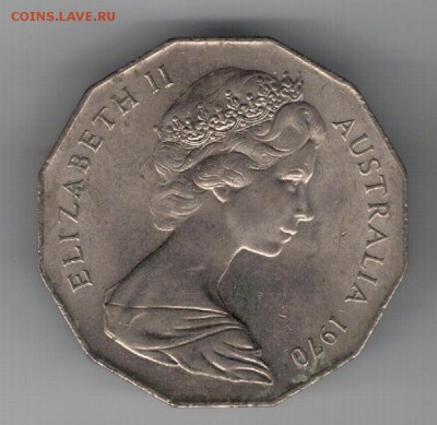 АВСТРАЛИЯ 50 ЦЕНТОВ 1970 ДЖЕЙМС КУК 15.05 В 22.00МСК (8536) - 4-ав70