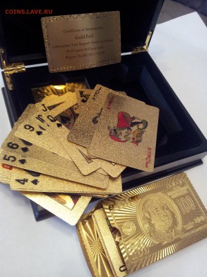 Две колоды позолоченных карт в деревянном боксе (15.05.14) - 20140415_190126