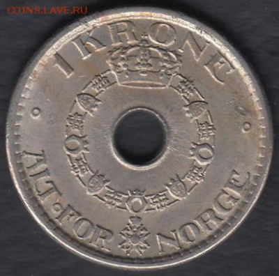 Норвегия 1 крона 1950 до 14.05.2014 22-00 - Норвегия 1 крона 1950 а