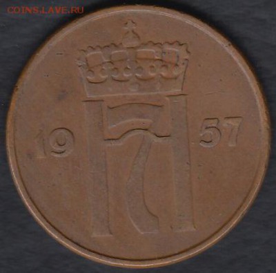 Норвегия 5 эре 1957 до 14.05.2014 22-00 - Норвегия 5 эре 1957 р