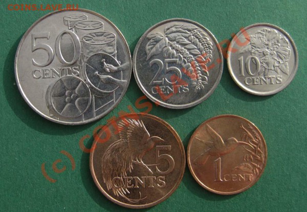 Тринидат иТобаго 1,5,10,25,50 центов. До 18.03.10гВ 22-00Мск - ТиТ2