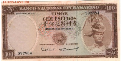 Вост.Тимор 100 эскудо 1963 до 19.05.14 в 22.00мск (7819) - 1-тим1