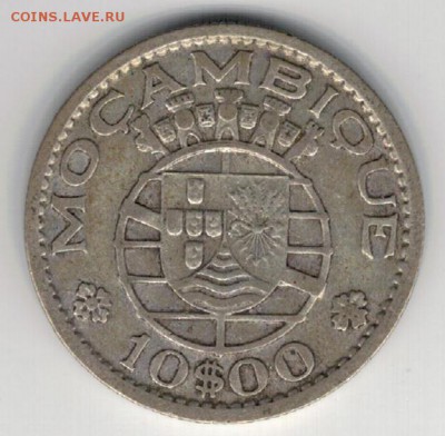 Ag Мозамбик 10 эскудо 1954 до 19.05 в 22.00мск (8830) - 5-моз54а