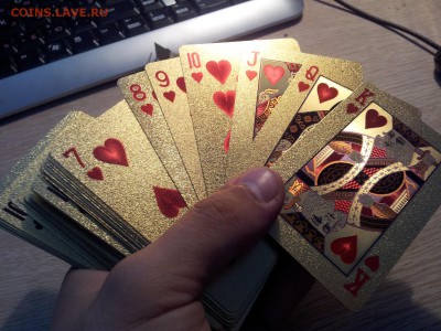 Две колоды позолоченных карт в деревянном боксе (15.05.14) - 20140515_194951