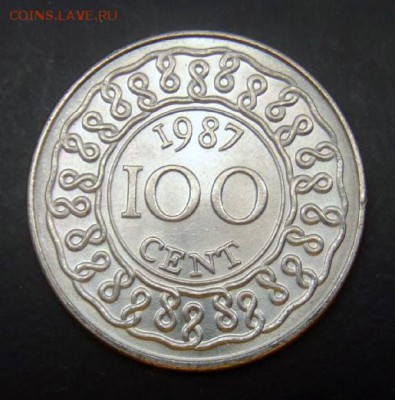 СУРИНАМ 100 центов (1987) до 19.05 (22.00) - Суринам 100 центов (1987) Р