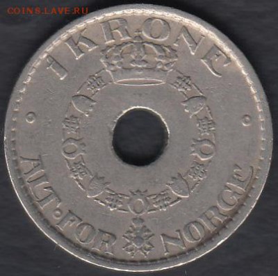 Норвегия 1 крона 1949 до 20.05.2014 22-00 - Норвегия 1 крона 1949 а