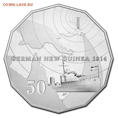 Монеты с Корабликами - 2014 50 центов German New Guinea