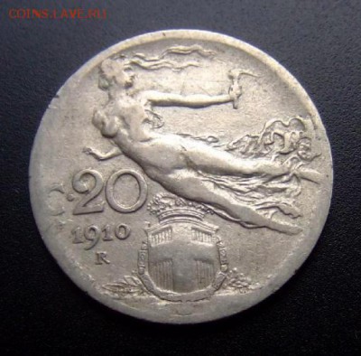 2 - Италия 20 чентезимо (1910) Р