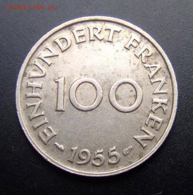 2 - Саарланд (Саар) 100 франков (1955) №1 Р
