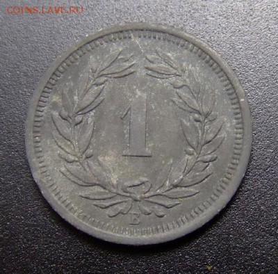 2 - Швейцария 1 раппен (1944) цинк Р