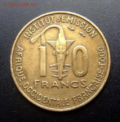 2 - Франц. Того 10 франков (1957) Р
