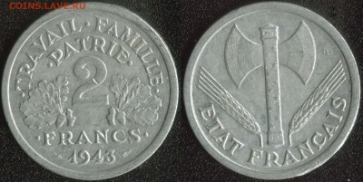 Франция 2 франка 1943 [ВОЙНА] до 22:00мск 24.05.14 - Франция 2 франка 1943