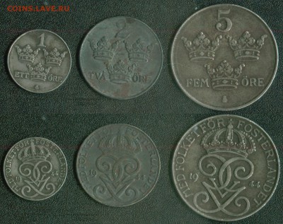 Швеция 1,2,5 оре 1944 до 22:00мск 24.05.14 - 1944