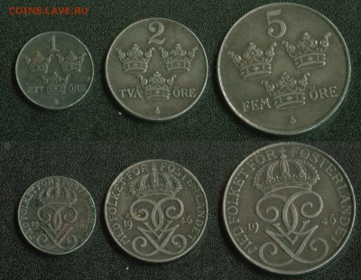 Швеция 1,2,5 оре 1946 до 22:00мск 24.05.14 - 1946