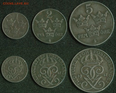 Швеция 1,2,5 оре 1947 до 22:00мск 24.05.14 - 1947