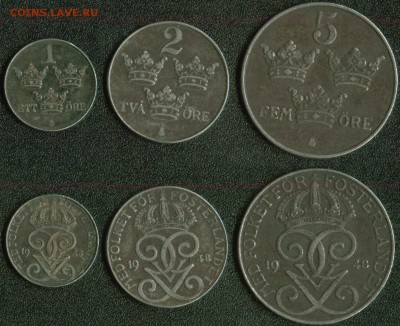 Швеция 1,2,5 оре 1948 до 22:00мск 24.05.14 - 1948