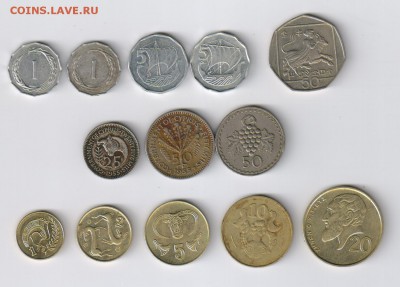 КИПР 13 монет  от 1 до 50 милс до 27.05.2014г 21-00 - КИПР - 13 монет