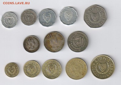 КИПР 13 монет  от 1 до 50 милс до 27.05.2014г 21-00 - КИПР - 13 монет 001