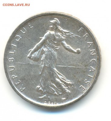 Ag. франция 5 франков 1960. AU. до 26.05 22:00 - 2