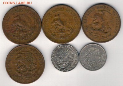 Мексика 20 сентаво 1943-81 (6шт) до 26.05 в 22.00мск (8932) - 4-мек20с