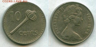 С рубля Фиджи 10 ц. 1969 до 26.05.14 - Фиджи 10ц 1969
