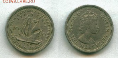 С рубля Б. Карибы 10 ц. 1962 до 26.05.14 - Б Карибские Тер 10ц 1962