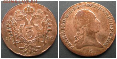 Австрия 3крейцер 1800 с рубля до 31.05  22.00 мck - austria 3kreycer 1800