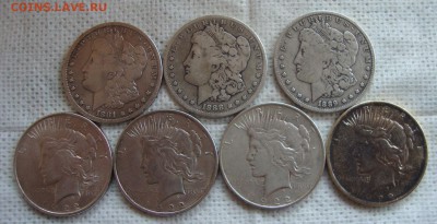 Доллары США 1881, 1888, 1889, 1922 4 шт. - V1