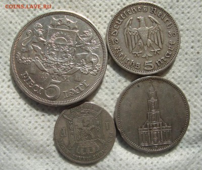 5 марок 1936 год,5 марок 1934 год,Бельгия 1887 год, 5 лат - F2