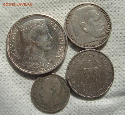 5 марок 1936 год,5 марок 1934 год,Бельгия 1887 год, 5 лат - F1