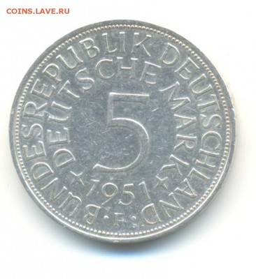 Ag. фрг 5 марок 1951F . до 29.05 22:00 - 2