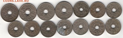 ФРАНЦИЯ 5 САНТИМОВ 1917-36 (14ШТ) ДО 29.05 В 22.00МСК (8312) - 4-фр5а