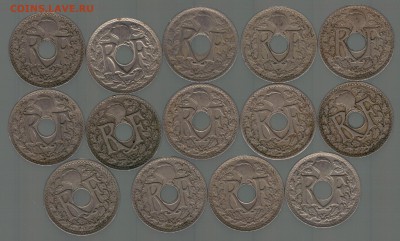 ФРАНЦИЯ 25 САНТИМОВ 1918-33 (14ШТ) 29.05 В 22.00МСК (8312) - 4-фр25