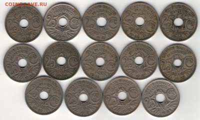 ФРАНЦИЯ 25 САНТИМОВ 1918-33 (14ШТ) 29.05 В 22.00МСК (8312) - 4-фр25а
