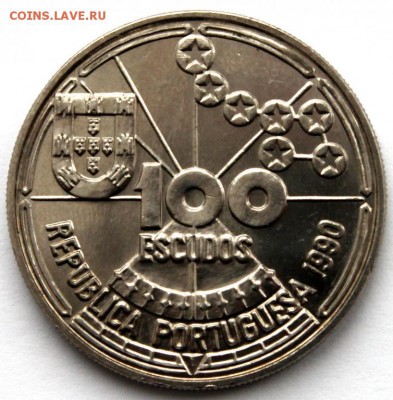 ПОРТУГАЛИЯ 100 эскудо 1990 UNC!!! ПАРУСНИК 31.05 22:00 - 2
