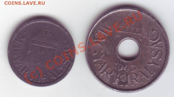 Венгрия 2 монеты 1943г. до 22-00 21.03. - Венгрия В.JPG