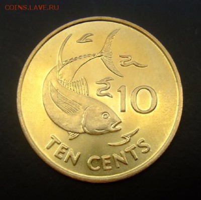2 - Сейшельские острова 10 центов (2007) «Тунец» UNC Р