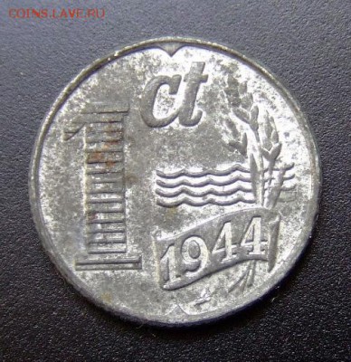 2 - Нидерланды 1 цент (1944) цинк (XF) Р