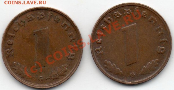 БРАК,раскол 1рейхспфенниг 1939г G 2шт. до22.03.10 22.00мск - img407