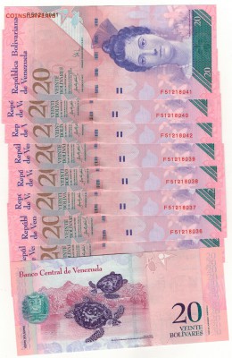 Венесуэла 20 боливаров 2007 (10шт) до 02.06 в 22.00 (8885) - Изображение 007